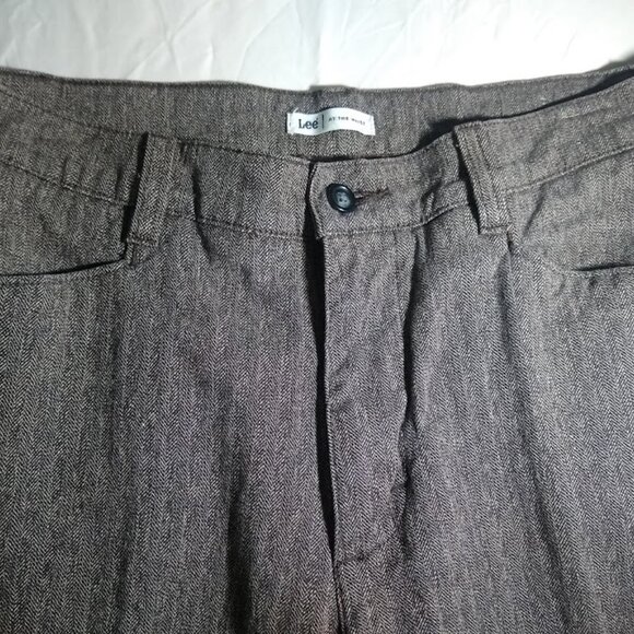 Vintage Lee size 10   brown herringbone-tweed   pant/slacks/trousers - Picture 2 of 16